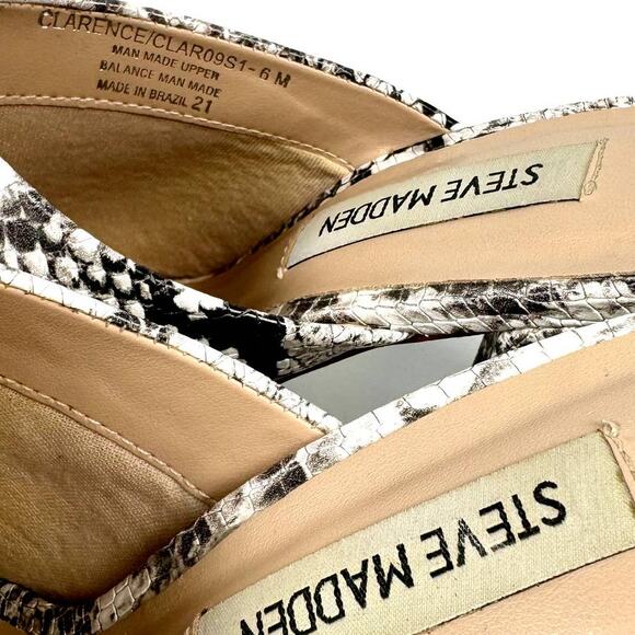 Steve Madden Women's Mules Block Heel Esmeralda Clarence Snakeskin Size 6M - Picture 9 of 10
